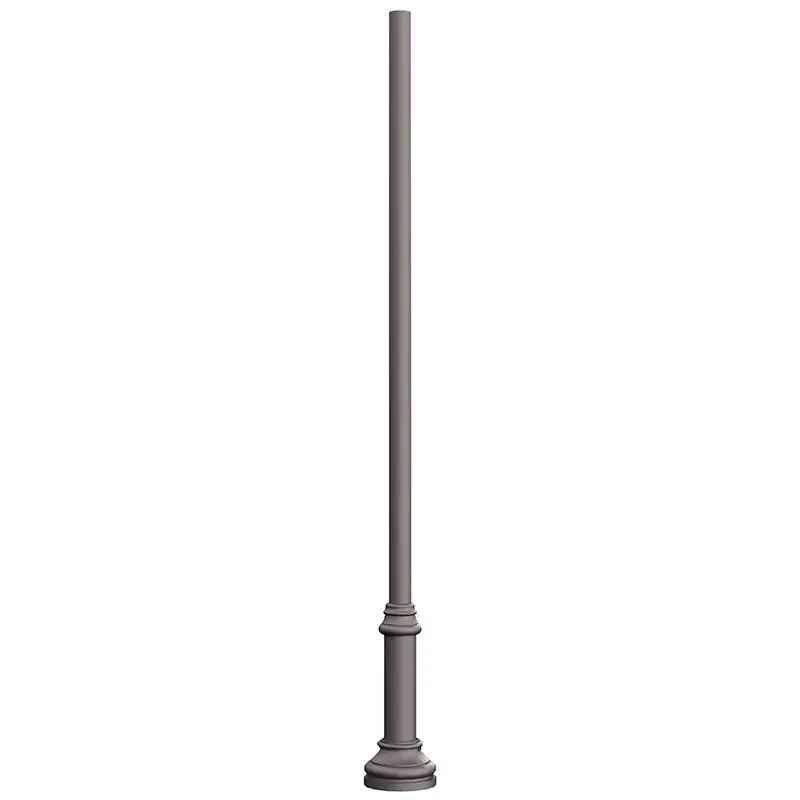 Canterbury Jr. - HERO The Canterbury Jr. metal pole is made from aluminum, comes in a variety of different cross sections including round non-tapered, round tapered, fluted non-tapered, and fluted tapered, and accompanied by a decorative base. Available in heights ranging from 10' - 18'.