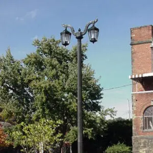 K56 Cleveland - Classic K56 Cleveland fixtures accompanied by Santiago style arms all on top of a Classic pole.