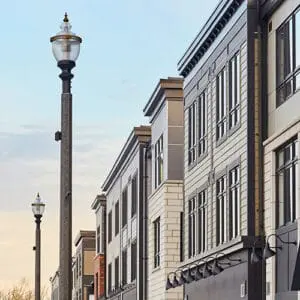 A K118 Washington fixture atop a Belmont pole. This project is in Grimsby, Ontario.