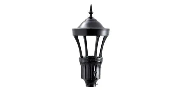 The K596 Clarion is a contemporary style post top. This fixture is also Dark Sky friendly.