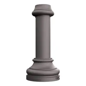 The KSB70 Canterbury Sr. is a decorative split base made from aluminum and compatible with either round or fluted designs.