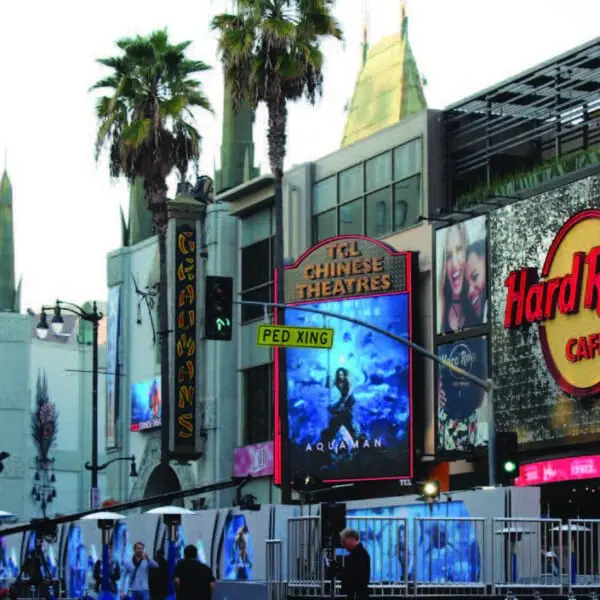 One of many K803 Solitaire Sr. or K703 Solitaire Jr. fixtures installed on the busy street of Hollywood Blvd, located in Los Angeles, California.