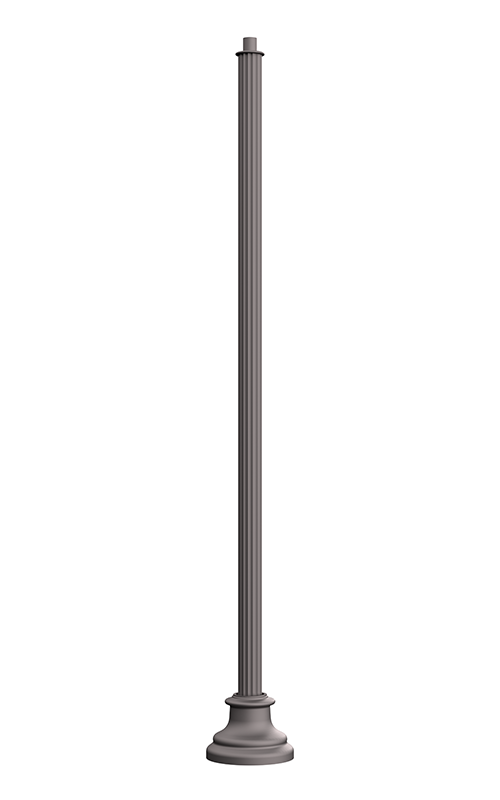 KAS7- Agility Pole The KAS7 is an aluminum pole with a shallow fluted non-tapered cross section accompanied by a decorative base plate. Available in heights ranging from 10' - 16'.
