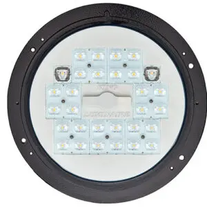 King Luminaire's P4 Small White Board. This engine is compatible with select fixtures.