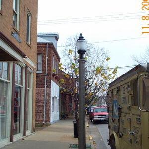 K109 Cambridge fixture atop a Sheridan pole.