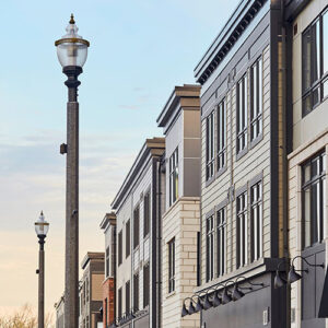 A K118 Washington fixture atop a Belmont pole. This project is in Grimsby, Ontario.