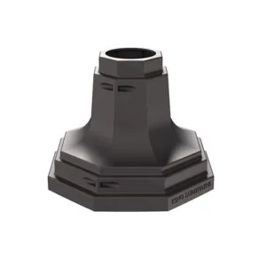 The KSB11 Frontier Jr. is a decorative split base made from aluminum and compatible with either a round or fluted aluminum or steel non-tapered shaft.