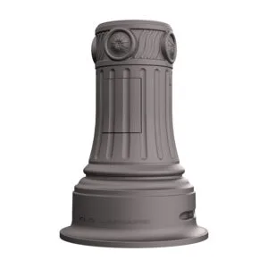 The KSB20 Cleveland Sr. is a decorative split base made from aluminum and compatible with either round or fluted shafts.