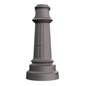 The KSB52 Vernon Jr. is a decorative split base made from aluminum and compatible with round or fluted aluminum or steel shaft styles.