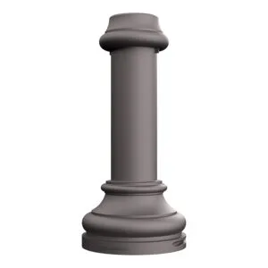 The KSB70 Canterbury Sr. is a decorative split base made from aluminum and compatible with either round or fluted designs.