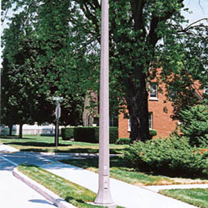 K424 Traditional fixture atop Sheridan style pole.