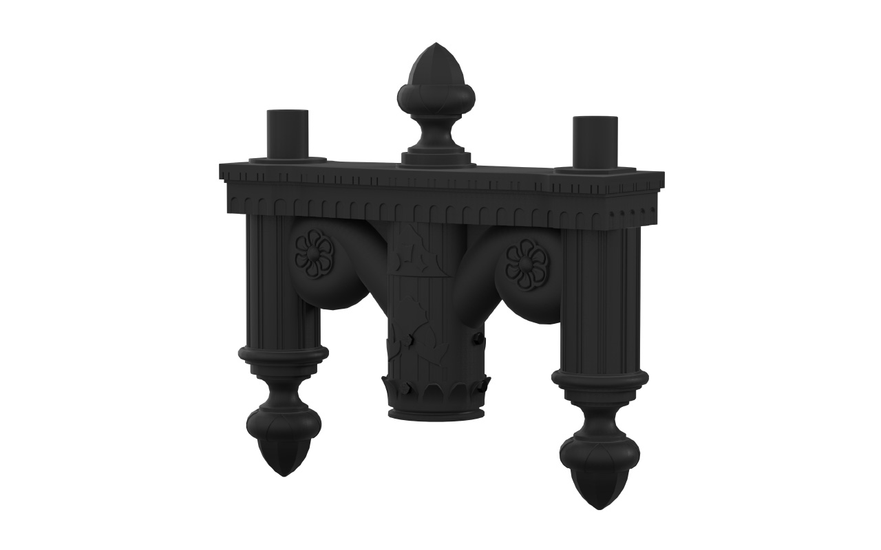 King Luminaire's KA66 Jacksonville is a decorative arm that features exceptional details. Available in a twin arm configuration, the KA66 is a prominent solution with historical style.